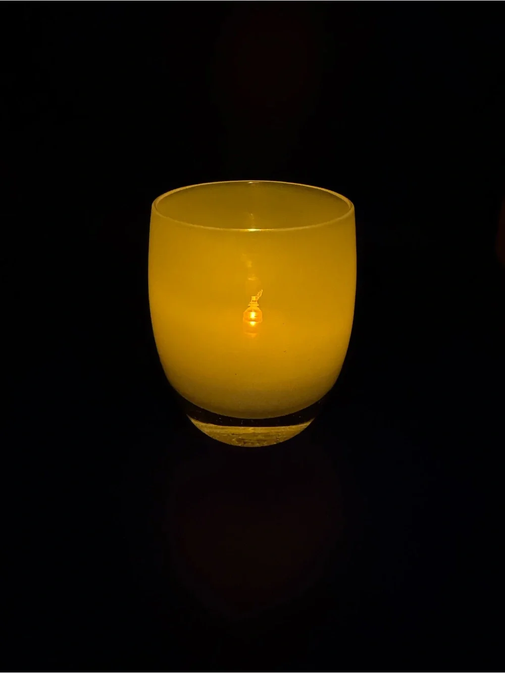 Glassybaby Celebrate Votive Candle Holder White Opalescent pre-triskelion